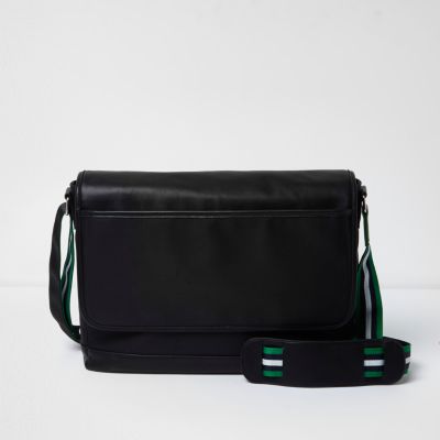 Black crossbody satchel bag